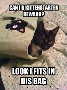 Vocalist Laura Windley is running a simultaneous "Kittehstarter" campaign on her wall to get the word out about the MJJB Kickstarter, while not using any trigger words for Facebook to block her post (and simultaneously posting adorable photos of her cats!)